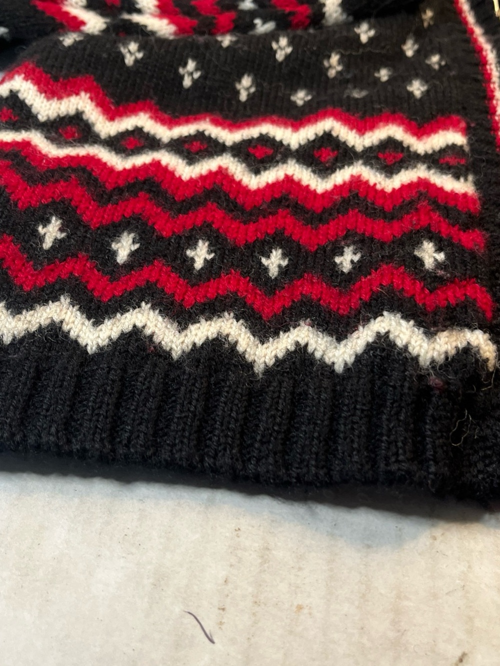 Casual Corner Black, Red & White Fair Isle Zip Cardigan - Picture 6 of 9